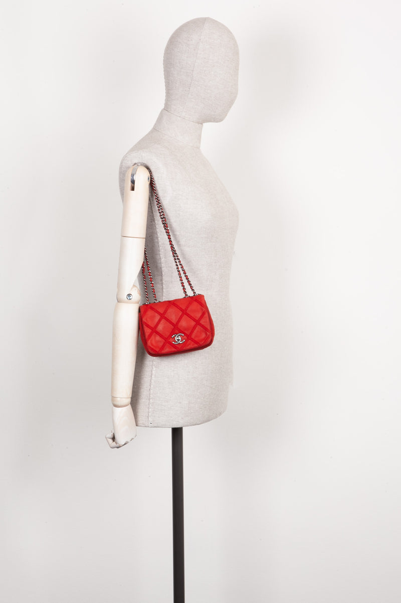 CHANEL Mini Flap Bag Iridescent Red