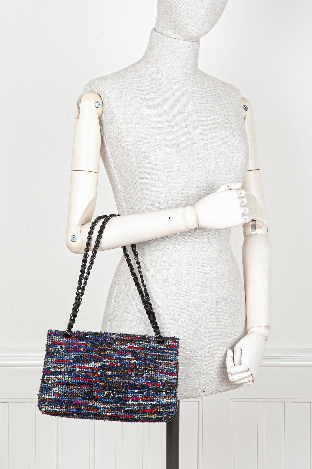 CHANEL Double Flap Bag Tweed