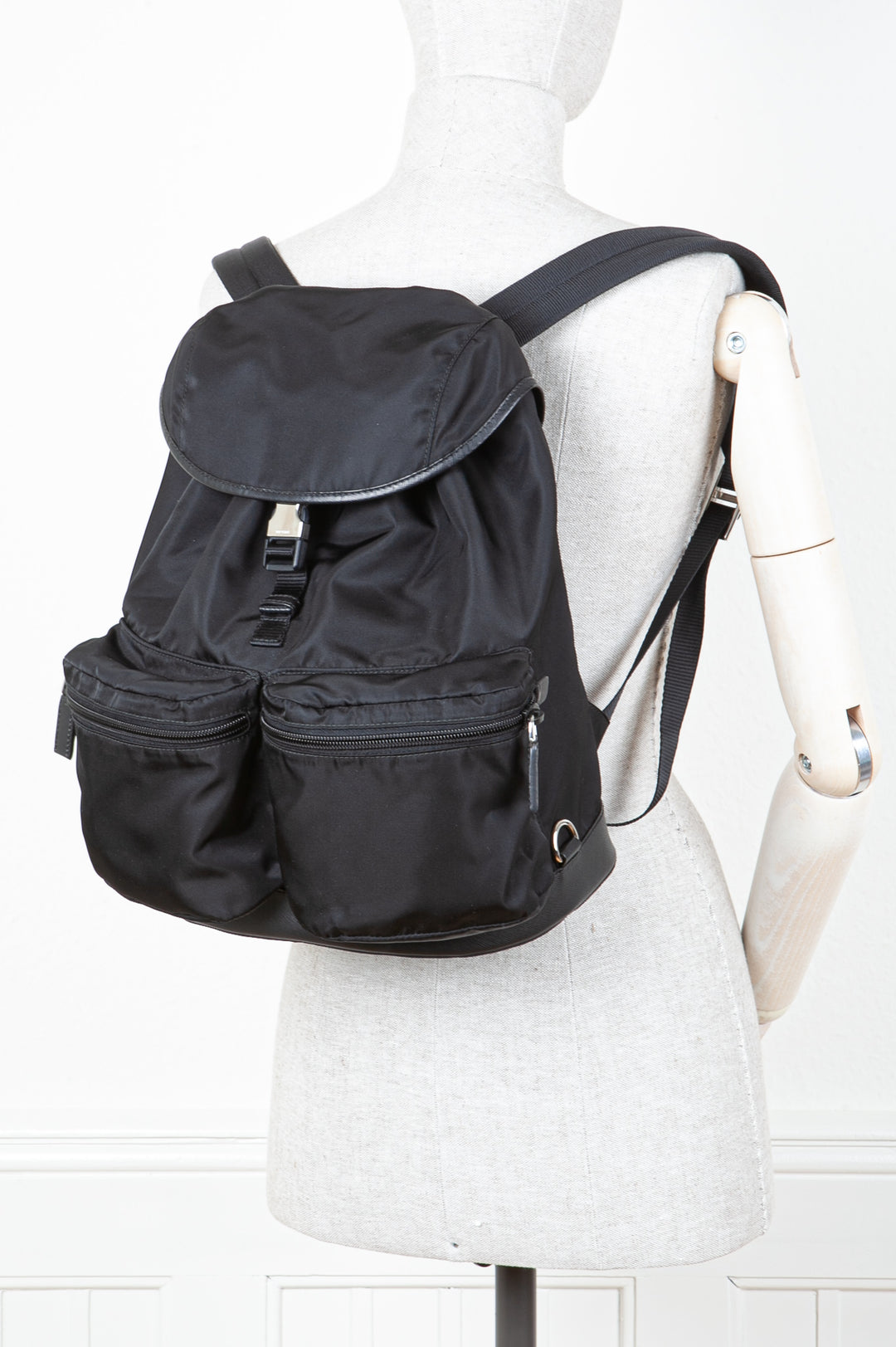 PRADA  Backpack Nylon Black with Silver