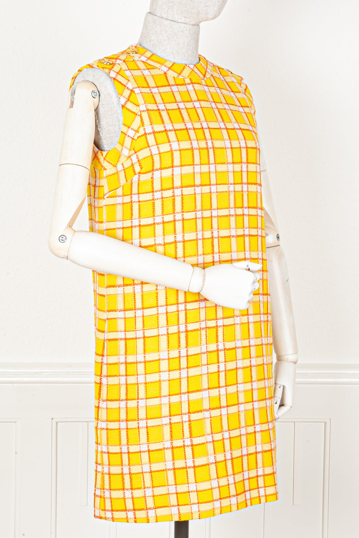 GUCCI Robe Carreaux Jaune