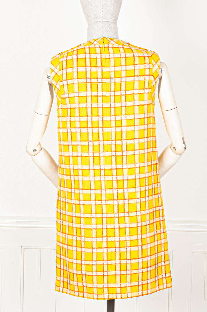 GUCCI Robe Carreaux Jaune