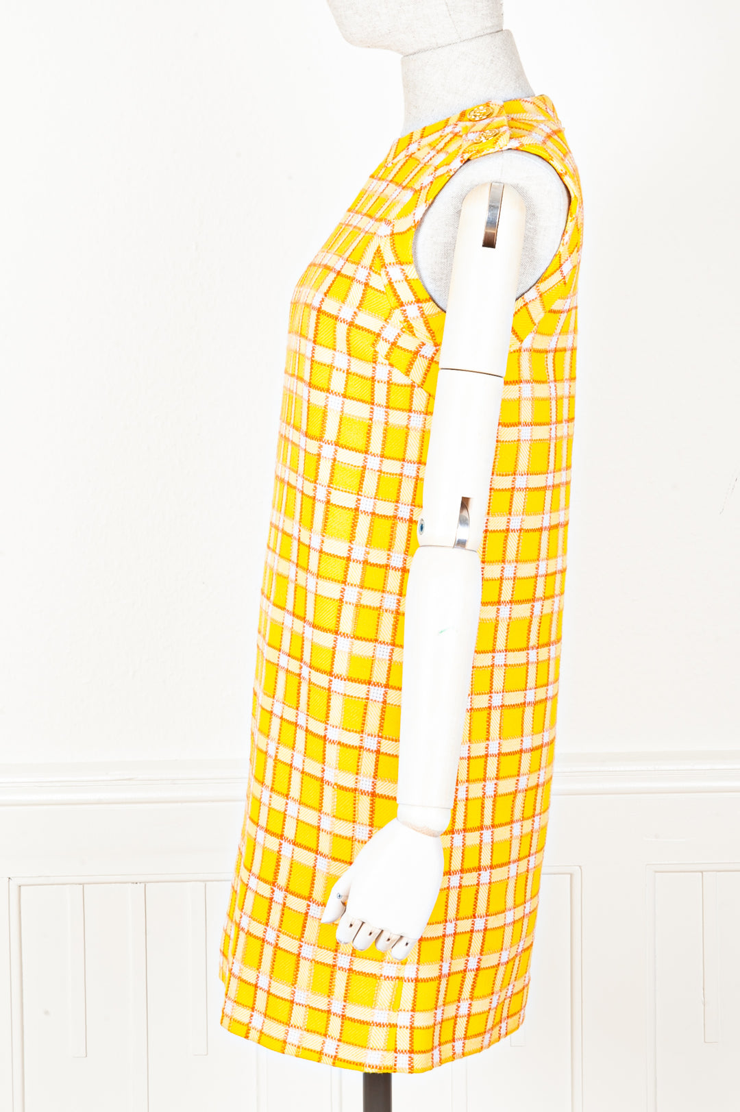 GUCCI Robe Carreaux Jaune