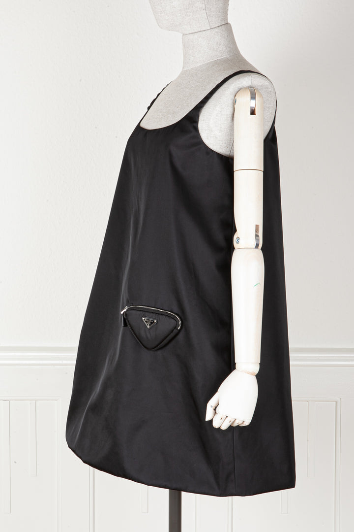 PRADA Re-Nylon Dress Black with Pocket