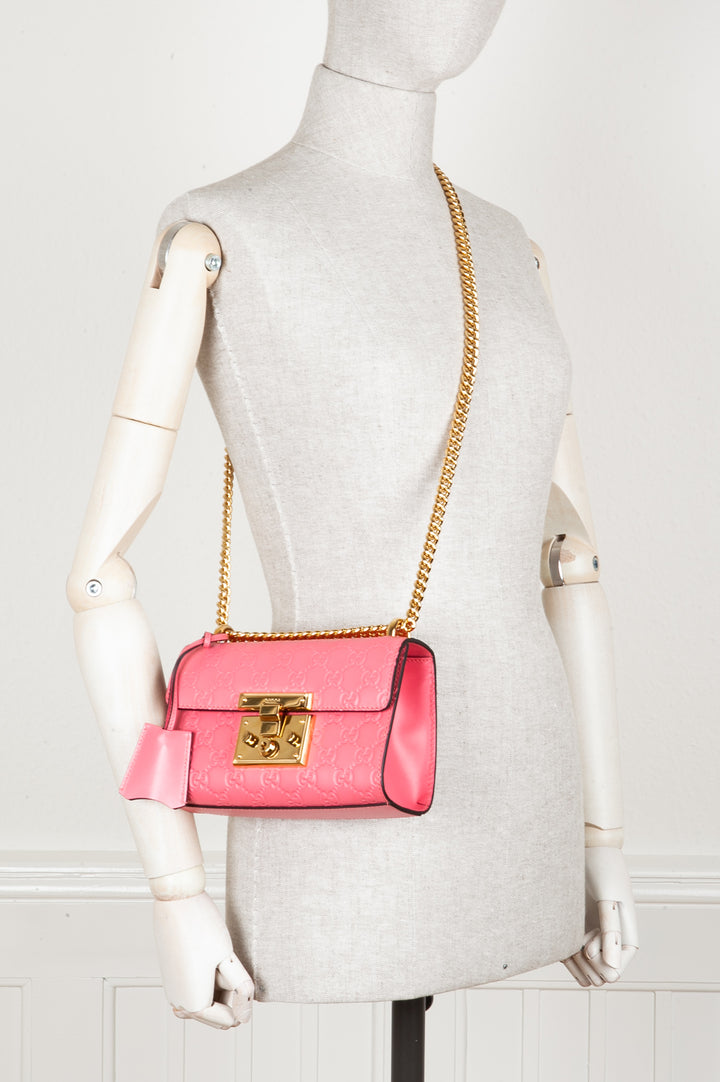GUCCI Padlpock Bag Guccissima Leather Pink