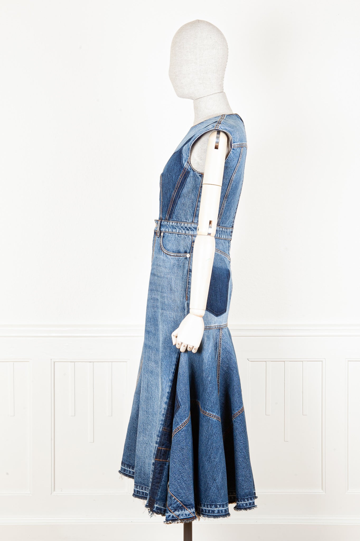ALEXANDER MCQUEEN Patchwork Denim Dress – REAWAKE