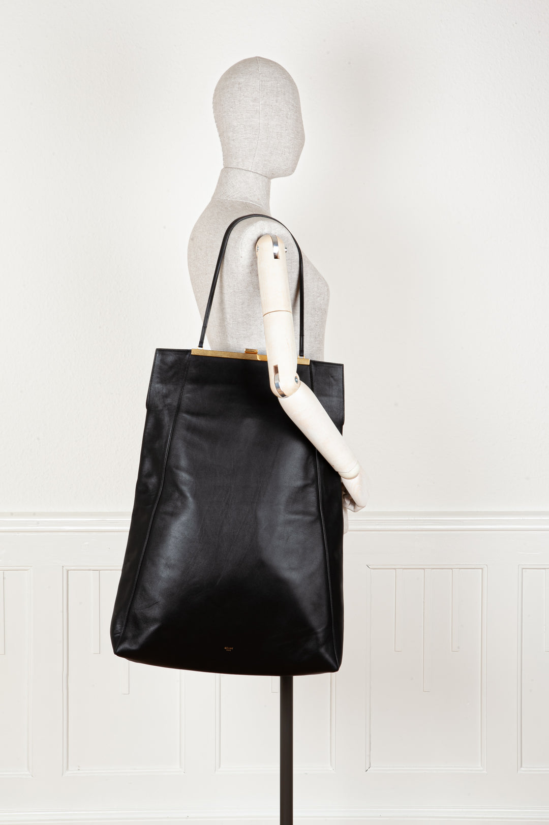 CÉLINE Clasp Cabas Bag Black