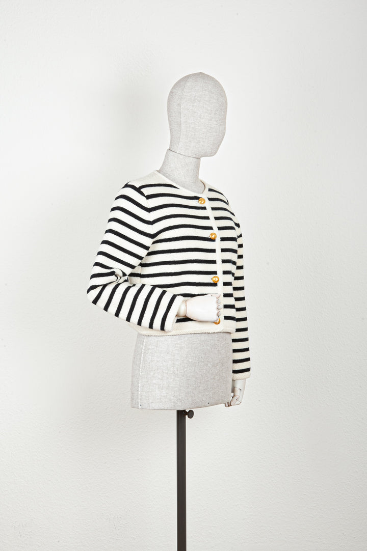 CELINE Chasseur Knit Jacket Stripes