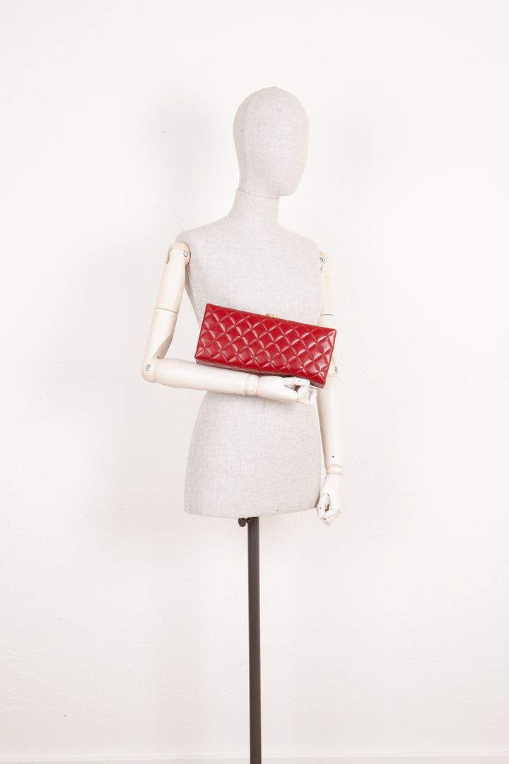CHANEL Clutch Quilted Red