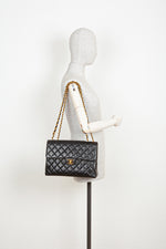 CHANEL Vintage Jumbo Single Flap Bag Black