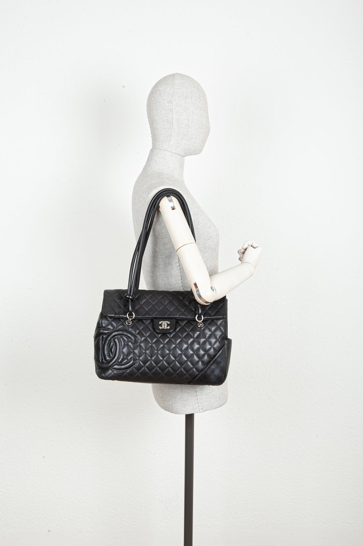 CHANEL Cambon Flap Tote Bag Black