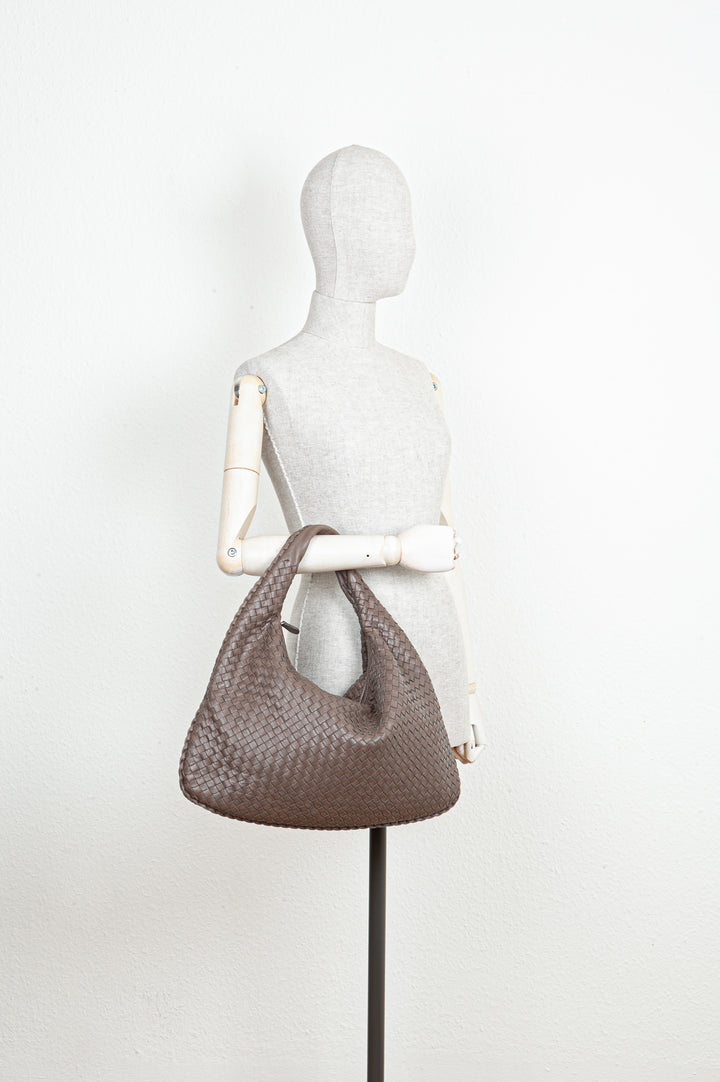 BOTTEGAVENETA Hobo Veneta Intrecciato Taupe