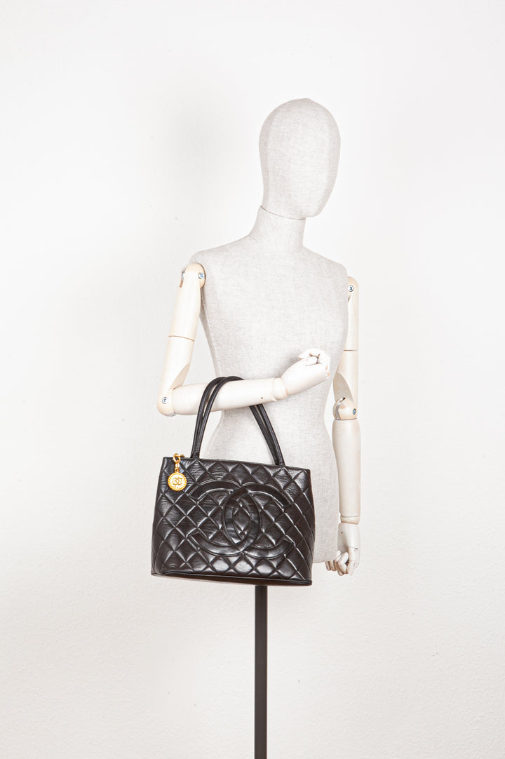 CHANEL Medallion Tote Bag Black