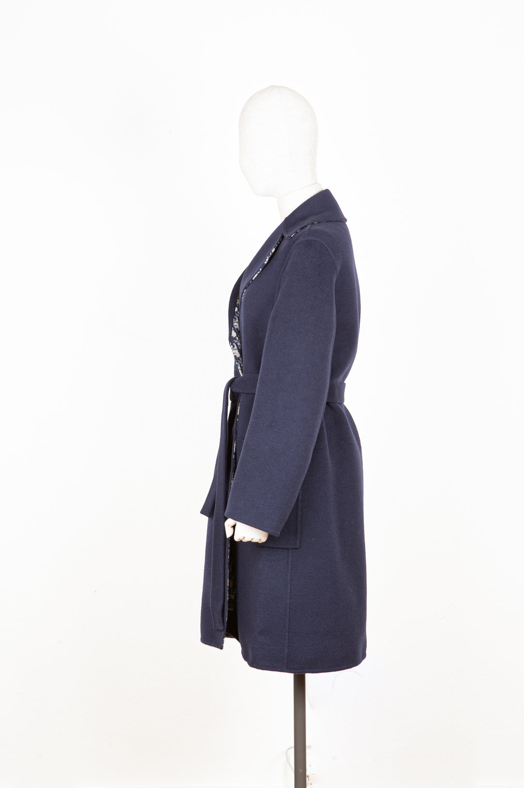 CHRISTIAN DIOR Double Sided Wool Coat Navy