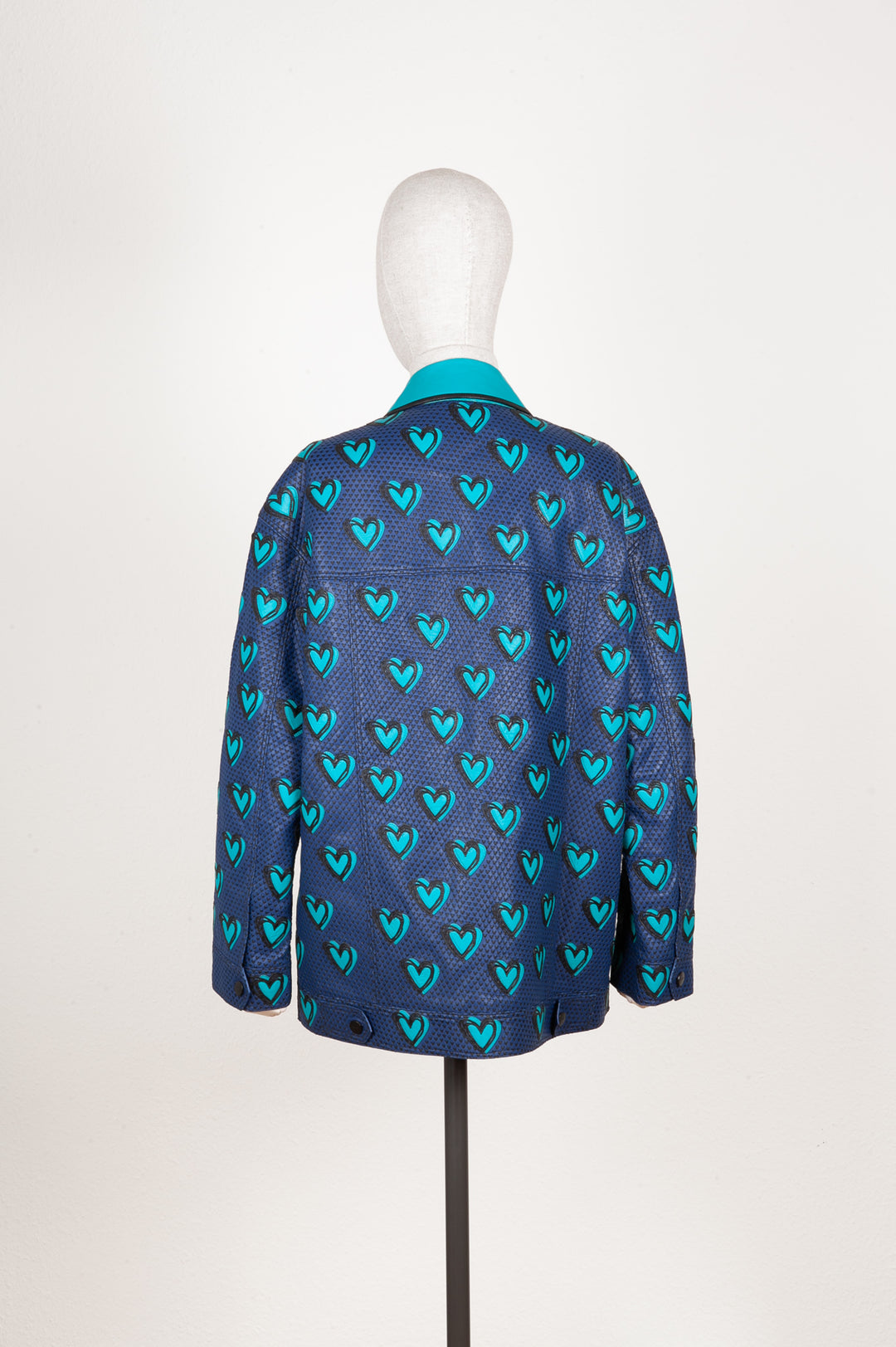 FENDI Jacket Leather Hearts Blue