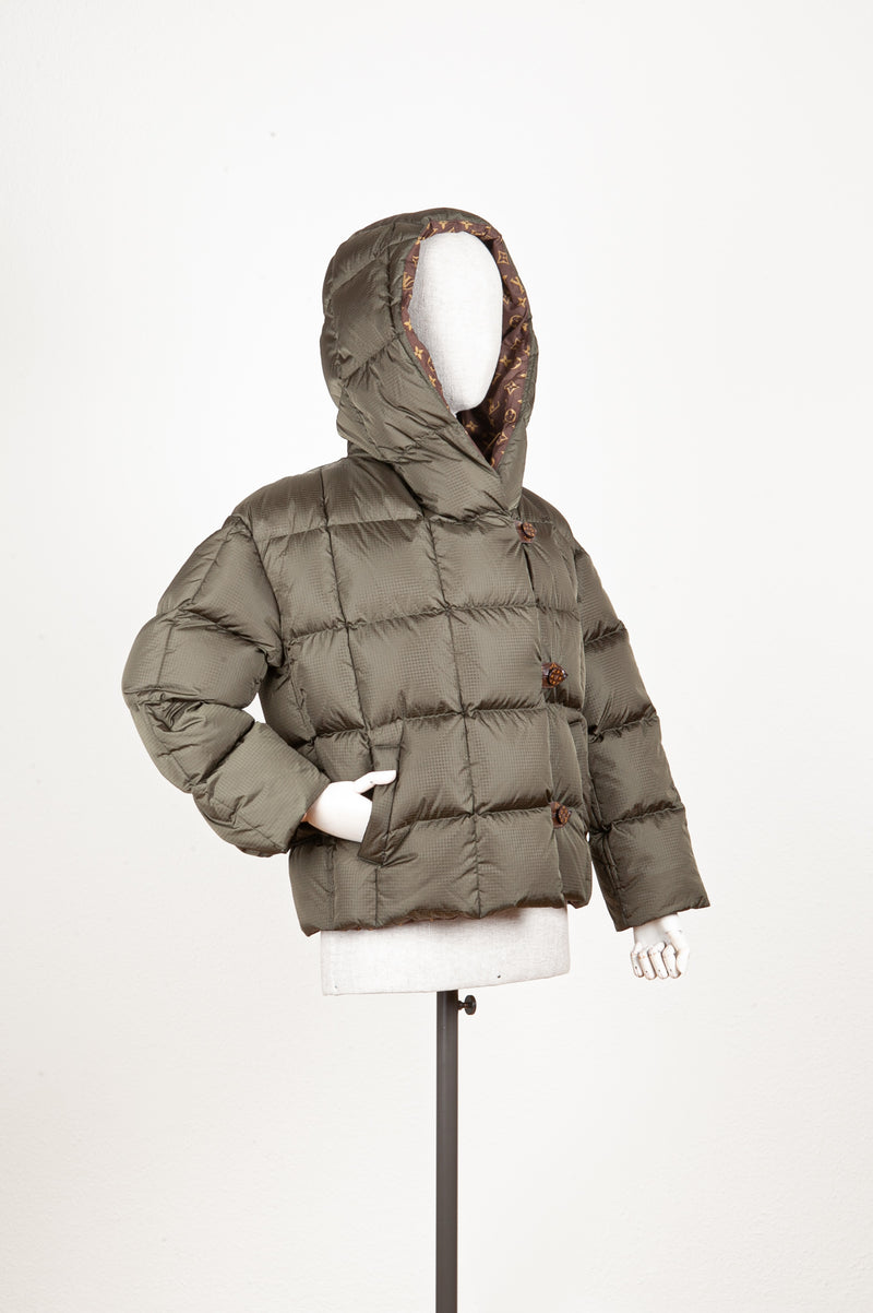 LOUIS VUITTON Hooded Quilted Puffer Jacket Green