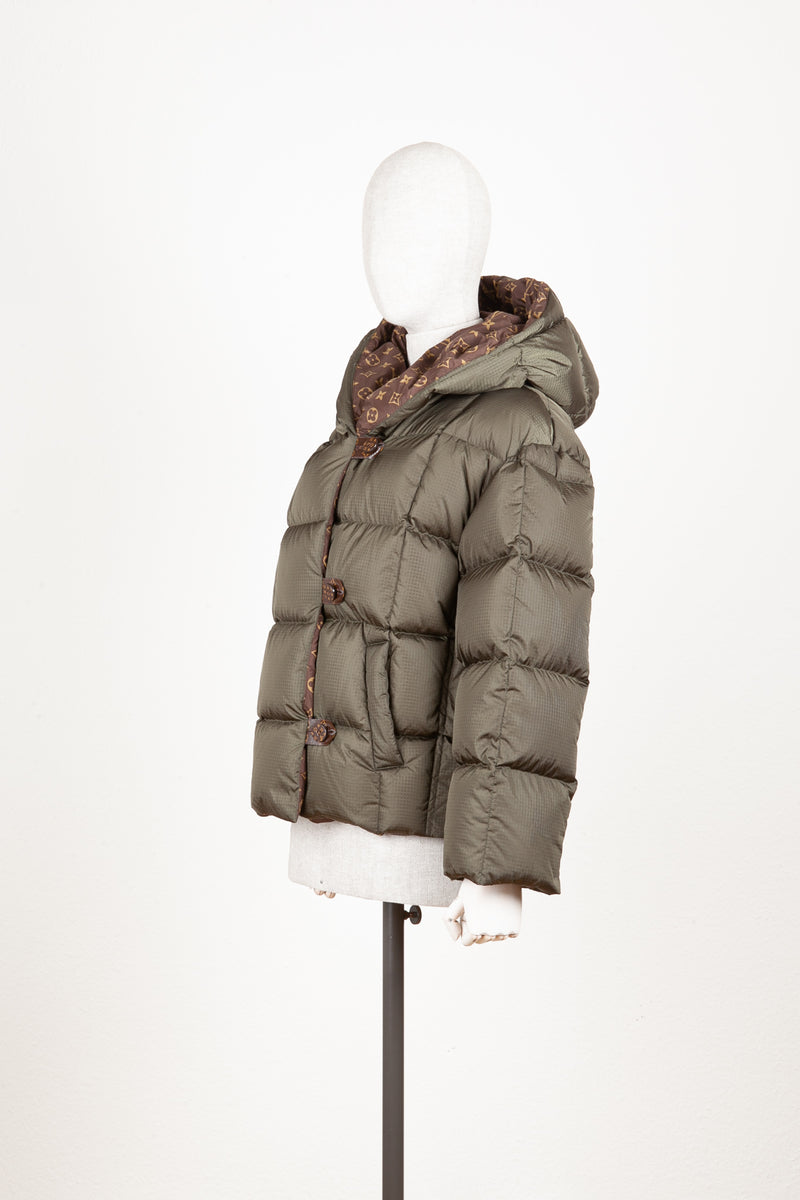 LOUIS VUITTON Hooded Quilted Puffer Jacket Green