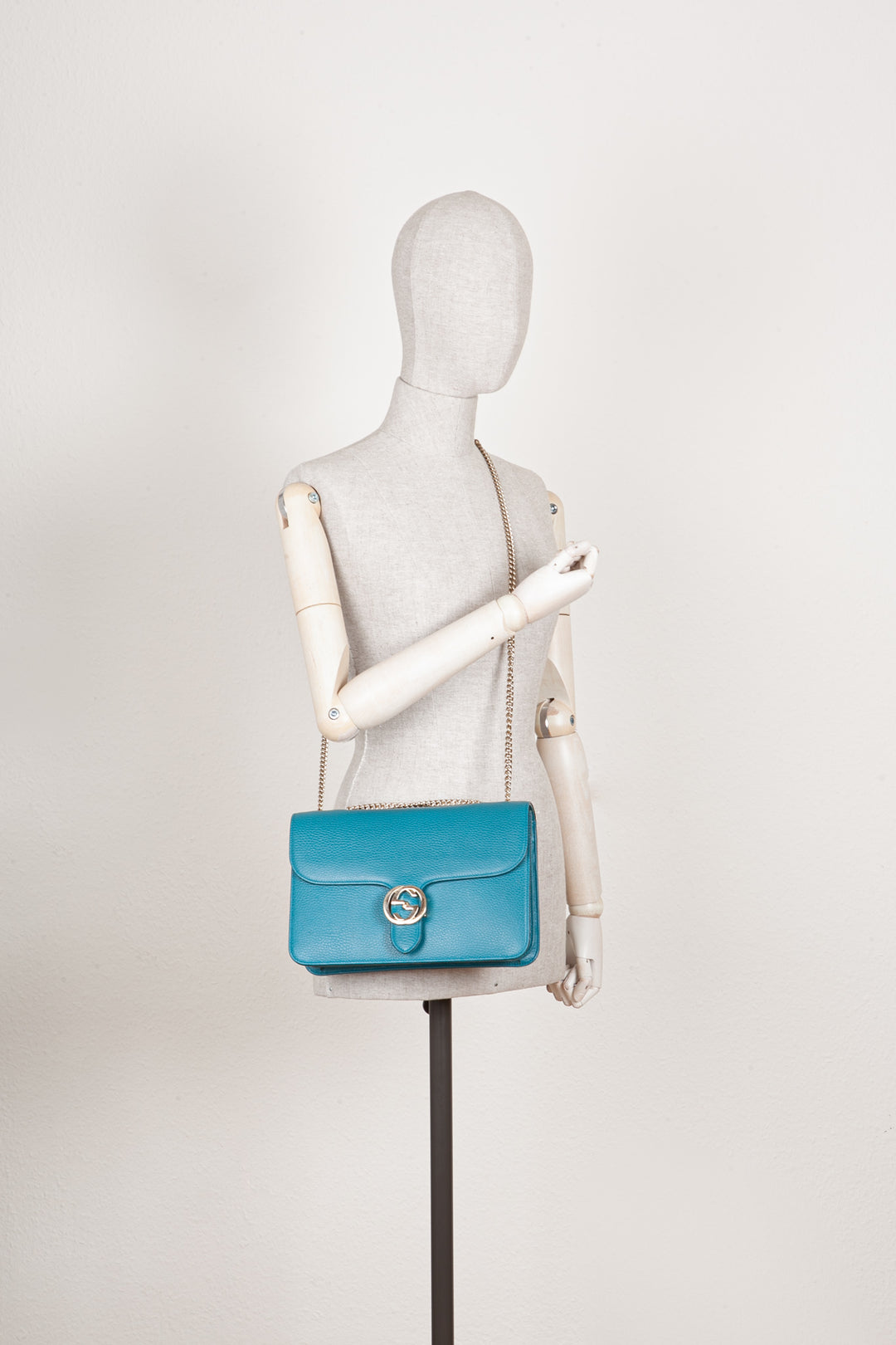 GUCCI Interlocking Shoulder Bag Medium Turquoise