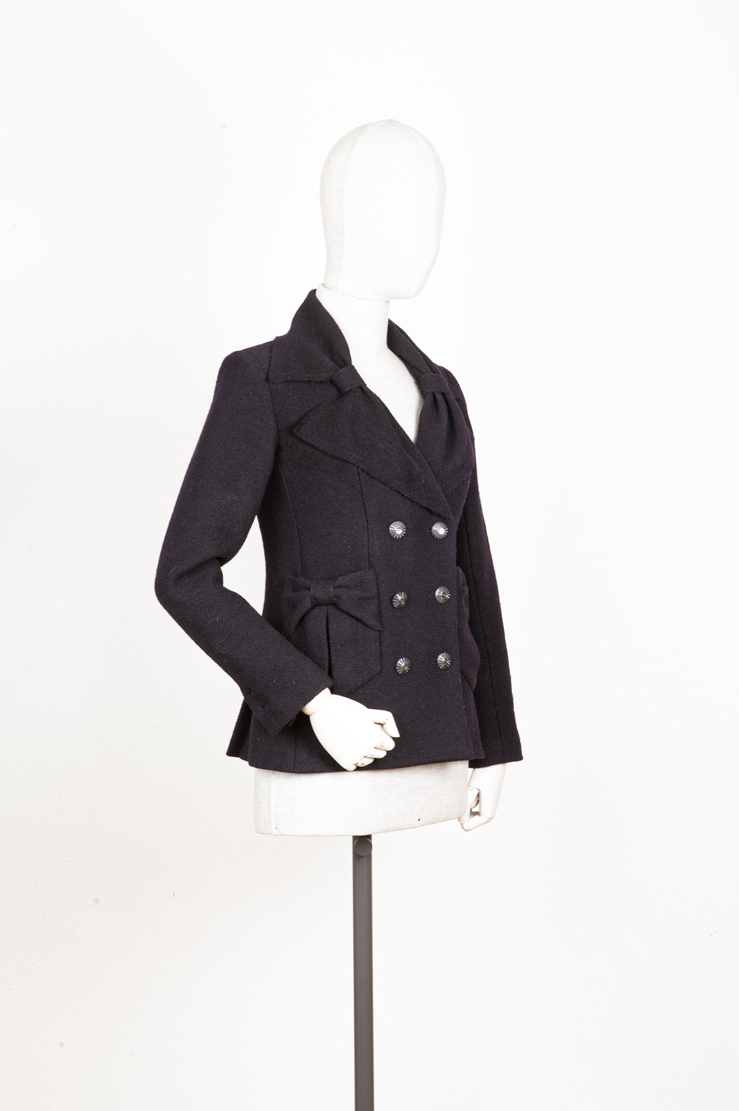CHANEL Jacket Bow Pockets Tweed Navy – REAWAKE