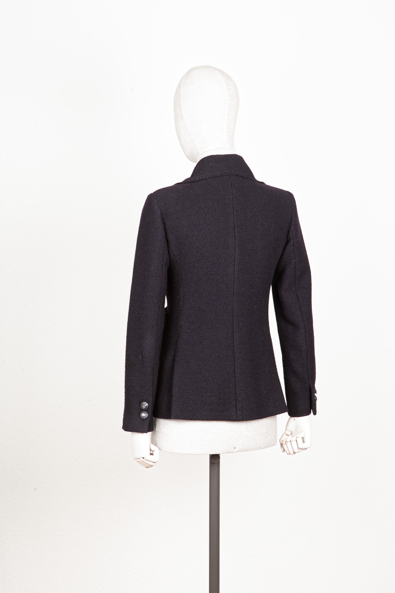 CHANEL Jacket Bow Pockets Tweed Navy – REAWAKE