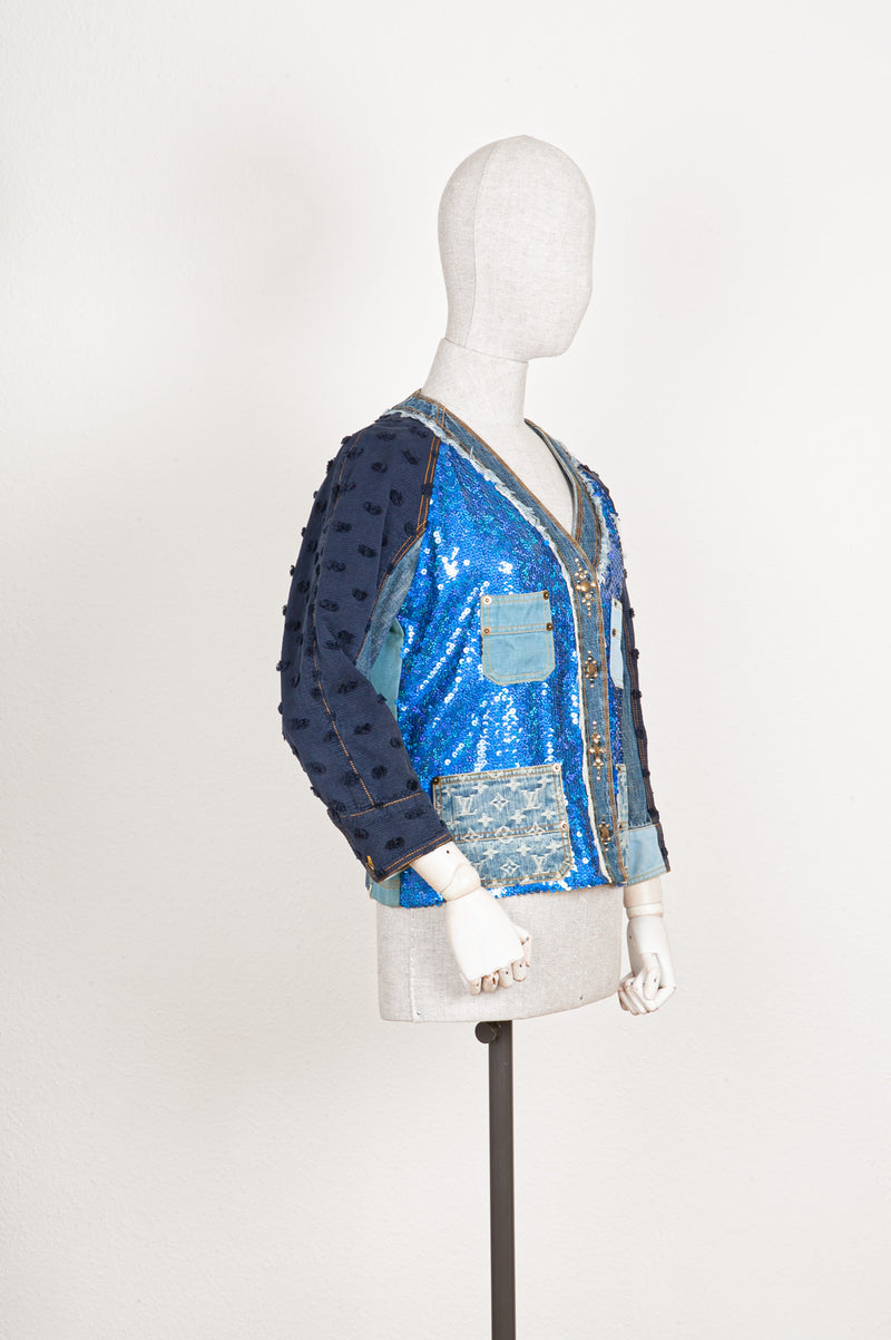 LOUIS VUITTON Denim Jacket Sequins SS 2005