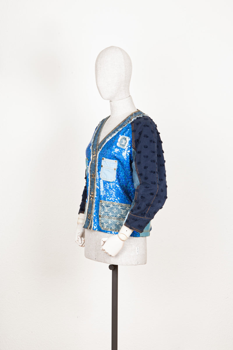 LOUIS VUITTON Denim Jacket Sequins SS 2005