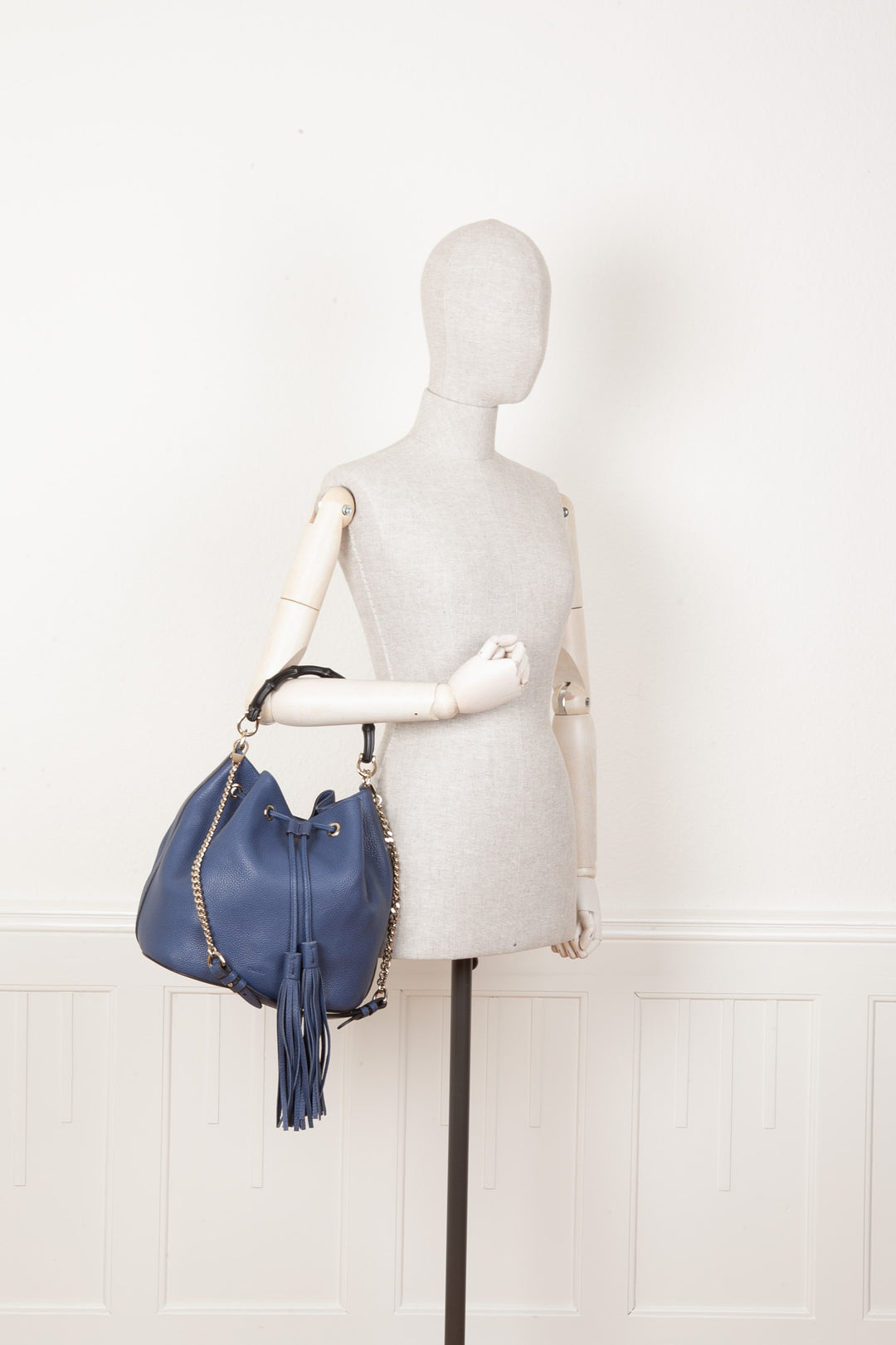 Sac seau en bambou GUCCI Bleu