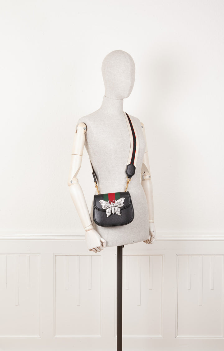 GUCCI Totem Butterfly Bag Small Black