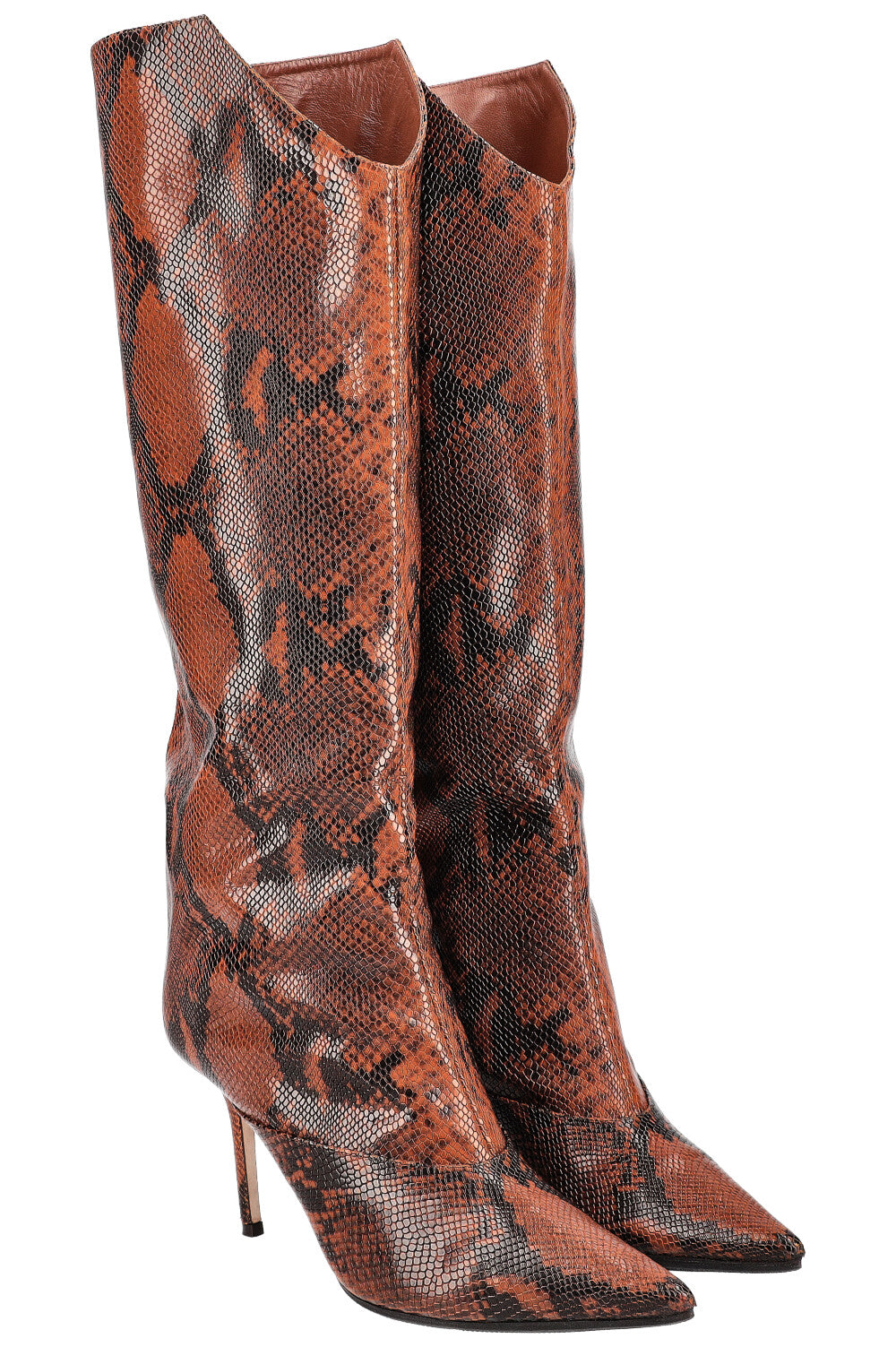 JIMMY CHOO Boots Snake Print Brown