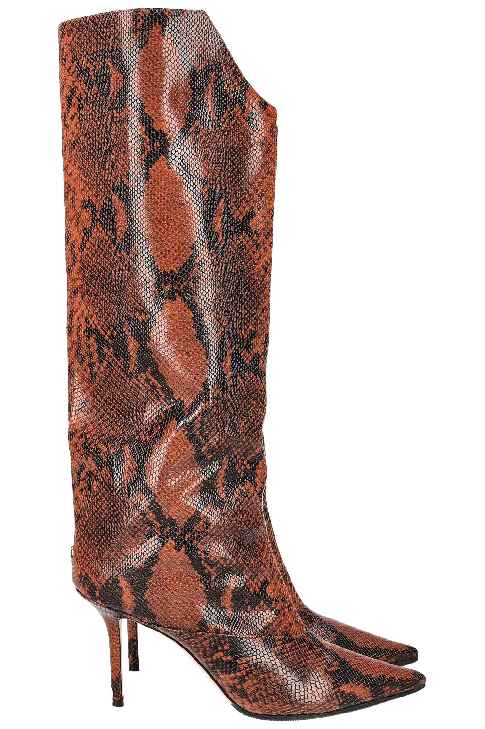 JIMMY CHOO Boots Snake Print Brown REAWAKE