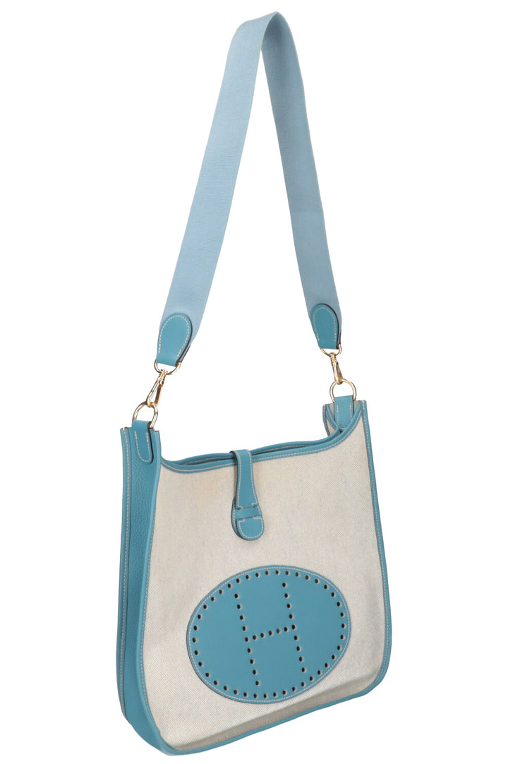 HERMÈS Evelyne PM Toile Canvas Blue Jeans