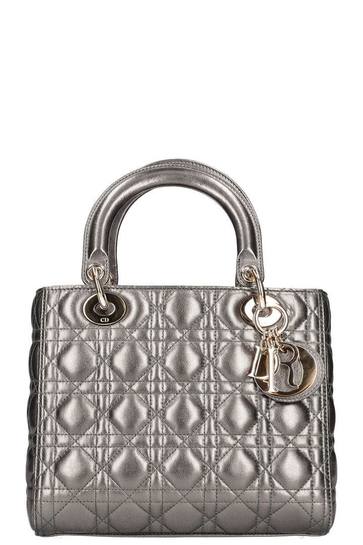 CHRISTIAN DIOR Lady Dior Medium Silver