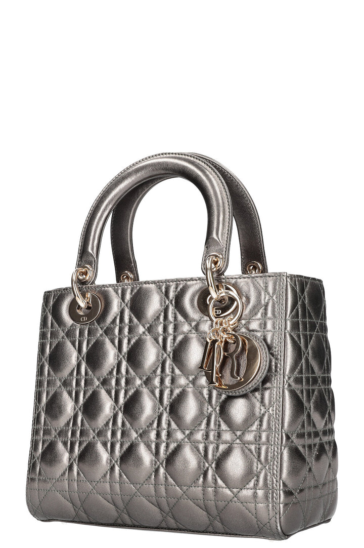 CHRISTIAN DIOR Lady Dior Medium Silver