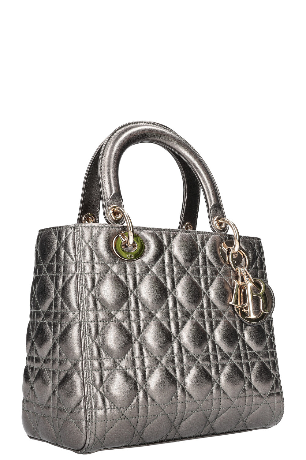 CHRISTIAN DIOR Lady Dior Medium Silver