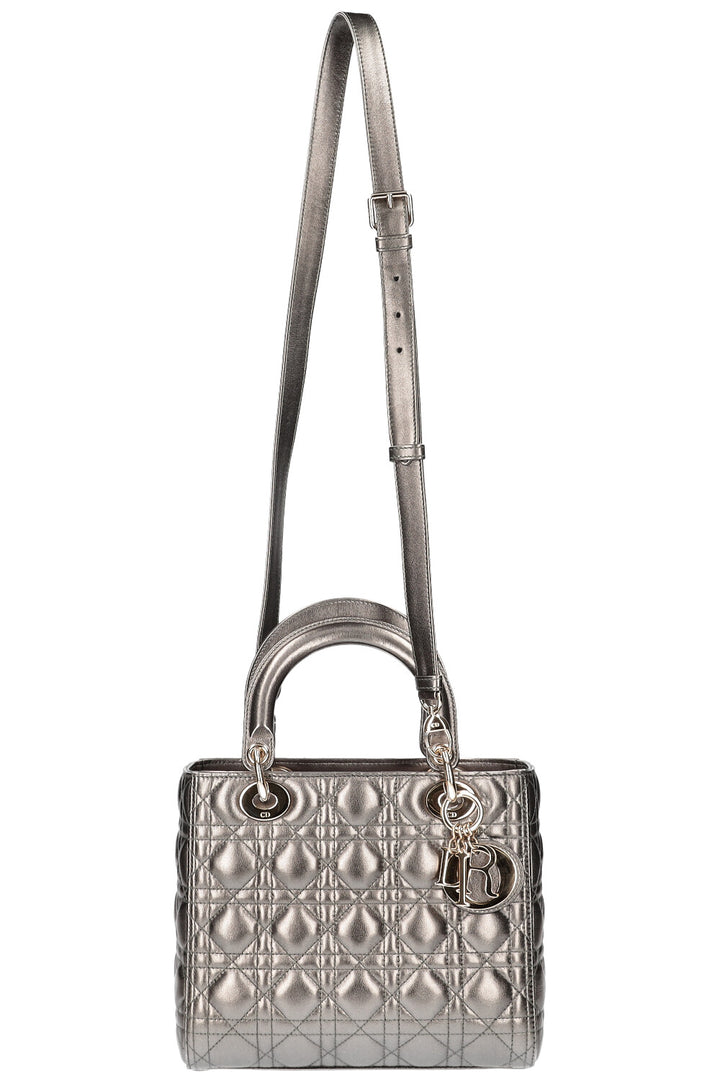 CHRISTIAN DIOR Lady Dior Medium Silver