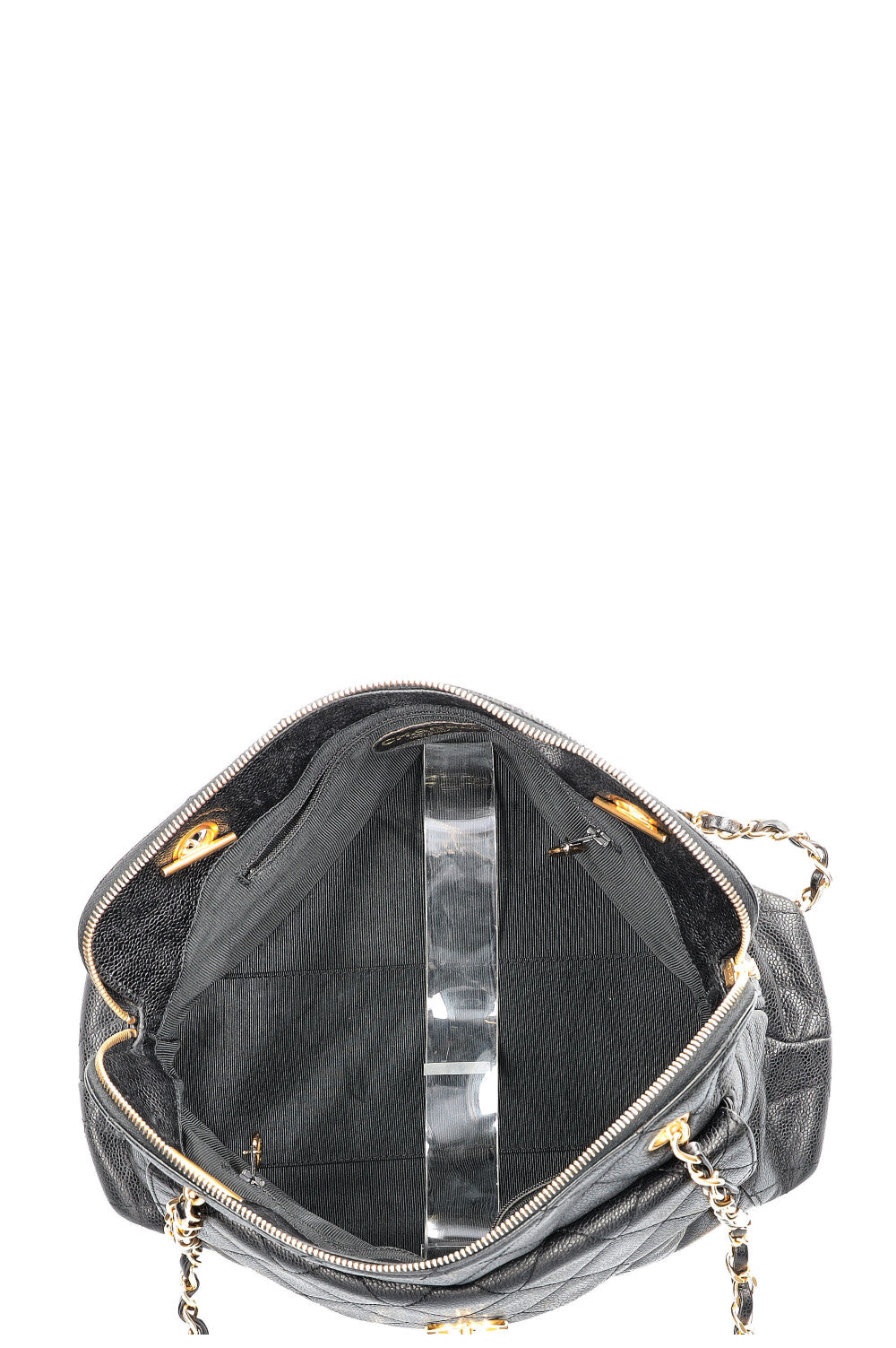 CHANEL Vintage Front Pocket Bag Caviar Black