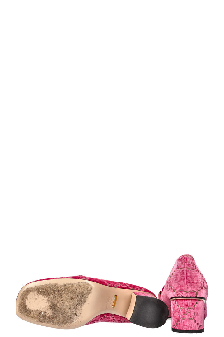 GUCCI Sylvie Heels Velvet Pink