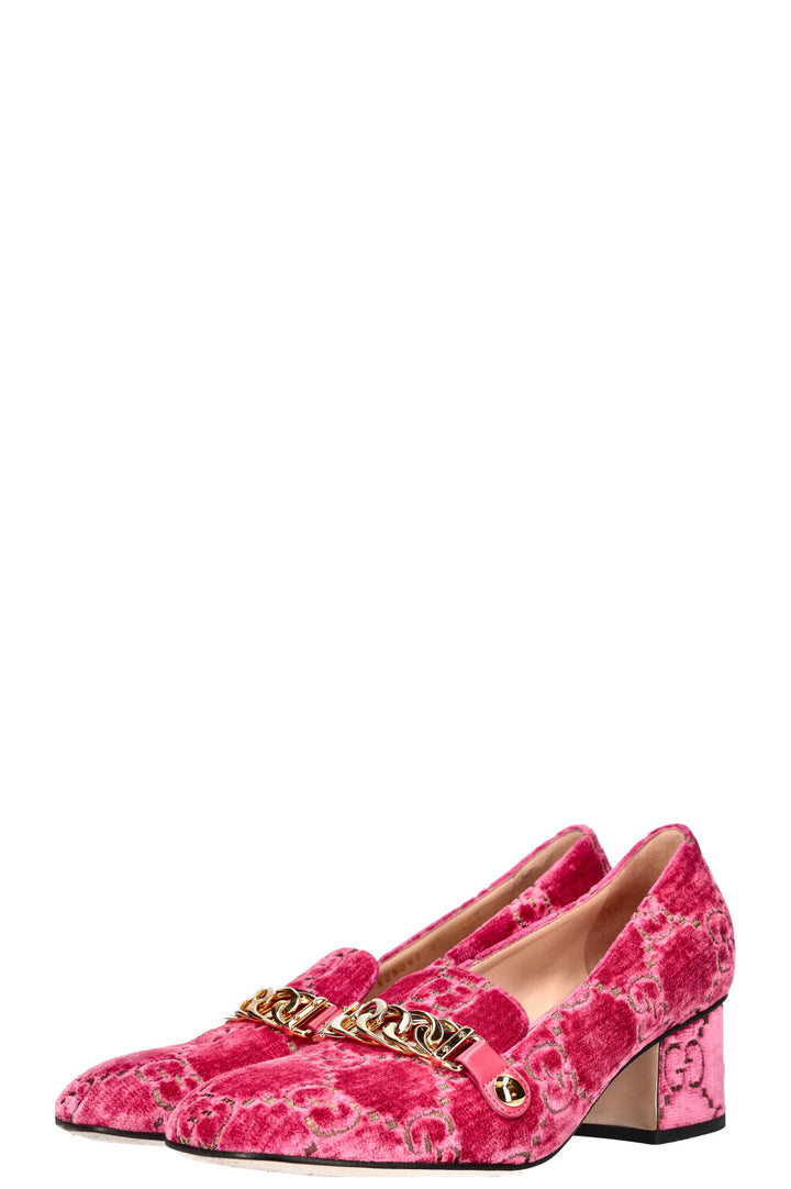 GUCCI Sylvie Heels Velvet Pink