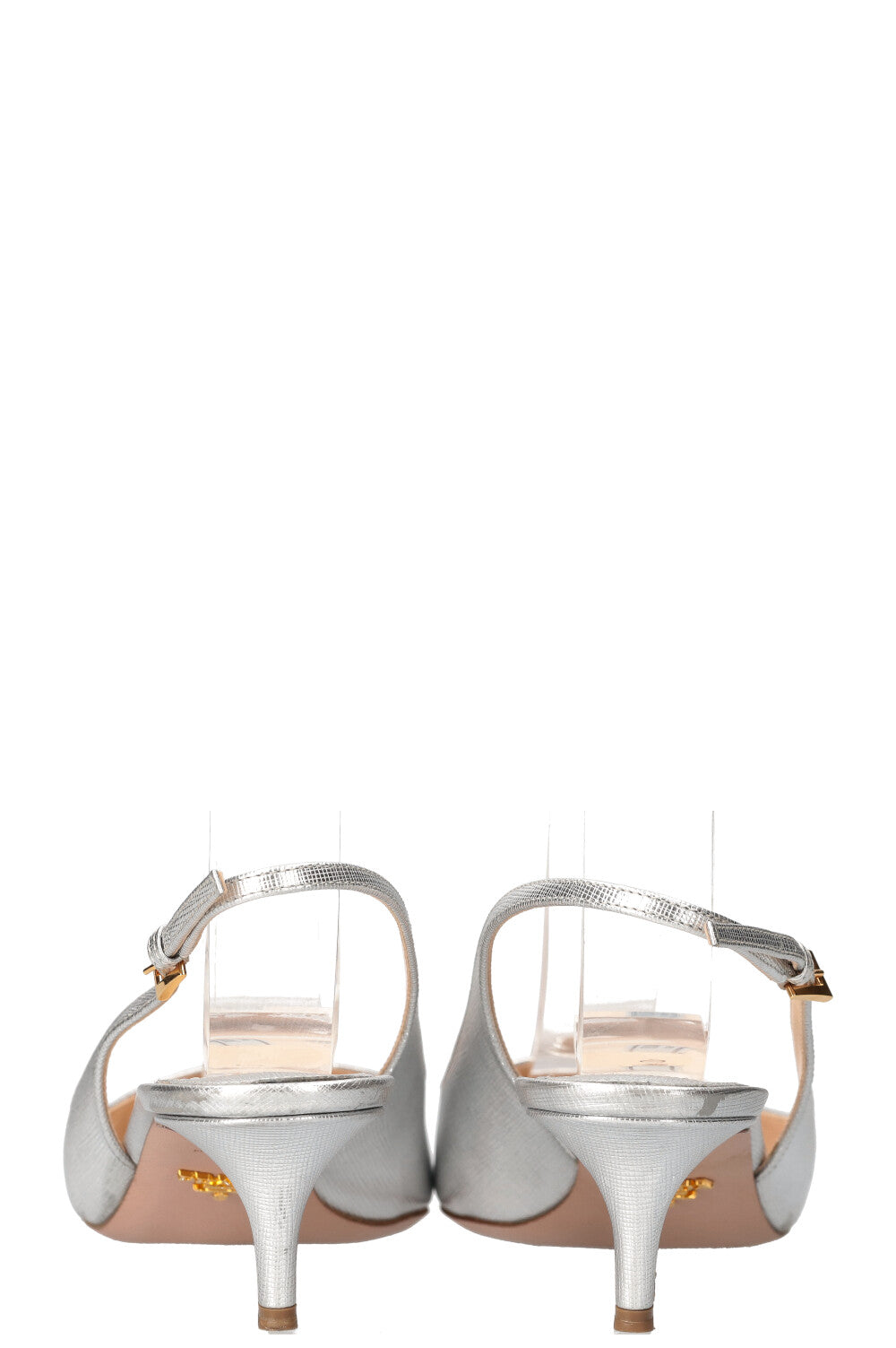 PRADA Kitten Heels Silver – REAWAKE