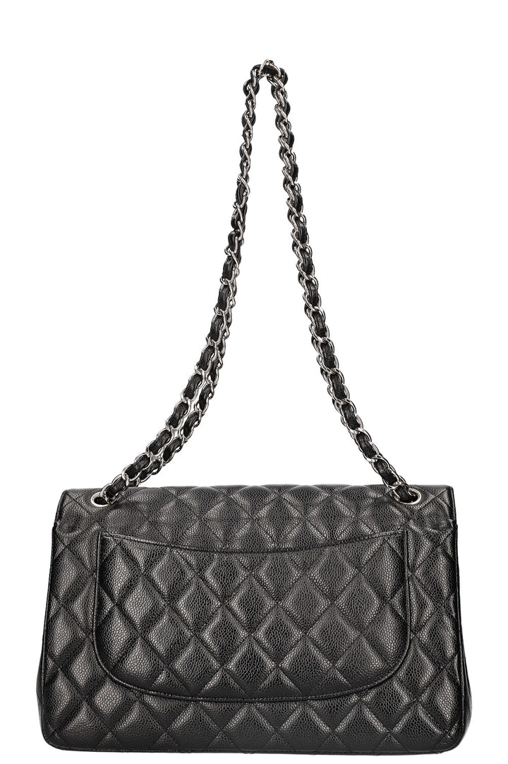 CHANEL Double Flap Bag Large Caviar Black