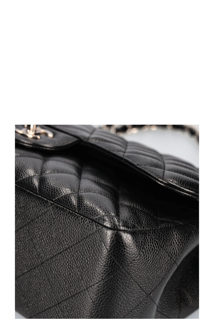 CHANEL Double Flap Bag Large Caviar Black