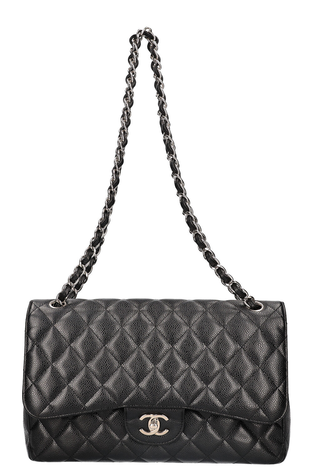 CHANEL Double Flap Bag Large Caviar Black