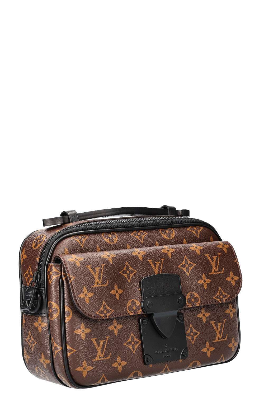 LOUIS VUITTON S Lock Messenger Bag Macassar Canvas