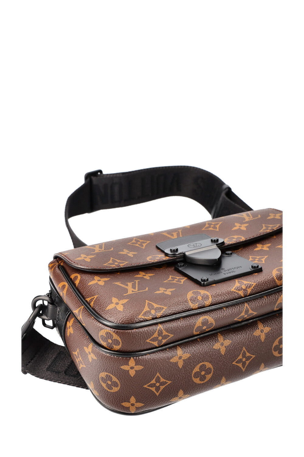 LOUIS VUITTON S Lock Messenger Bag Macassar Canvas