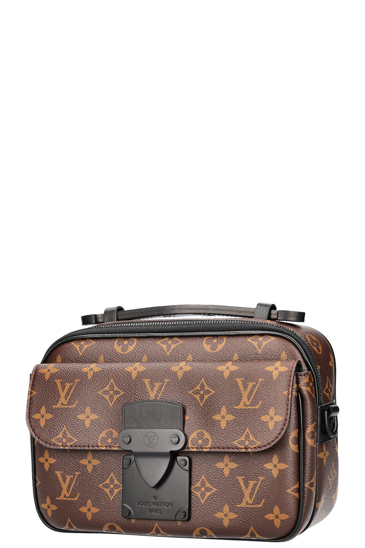 LOUIS VUITTON S Lock Messenger Bag Macassar Canvas