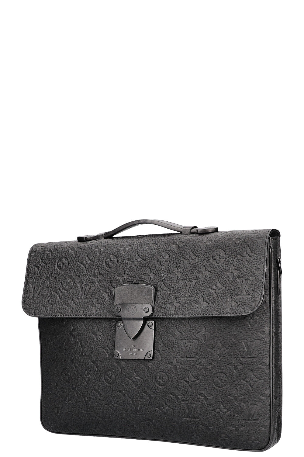 LOUIS VUITTON S Lock Briefcase Taurillon Leather Black – REAWAKE