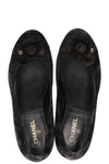 CHANEL Camelia Heels Suede Black