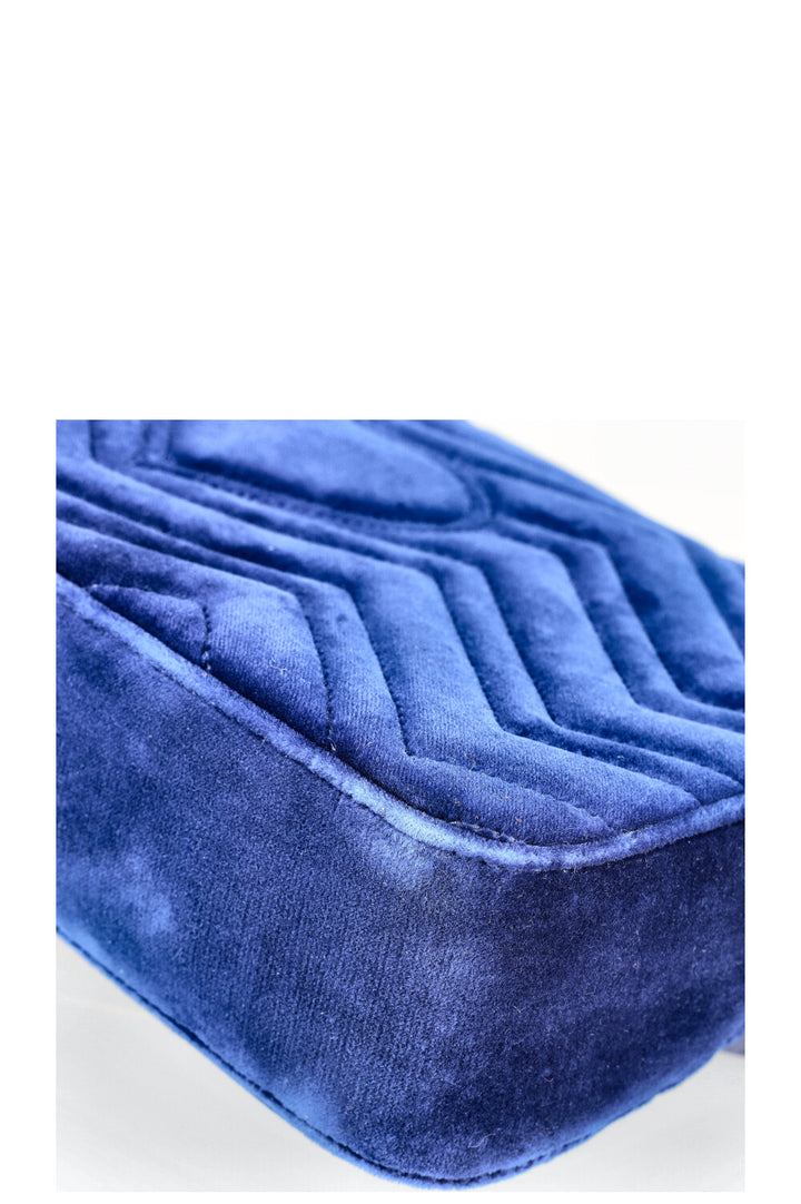 GUCCI Marmont Medium Bag Velvet Blue