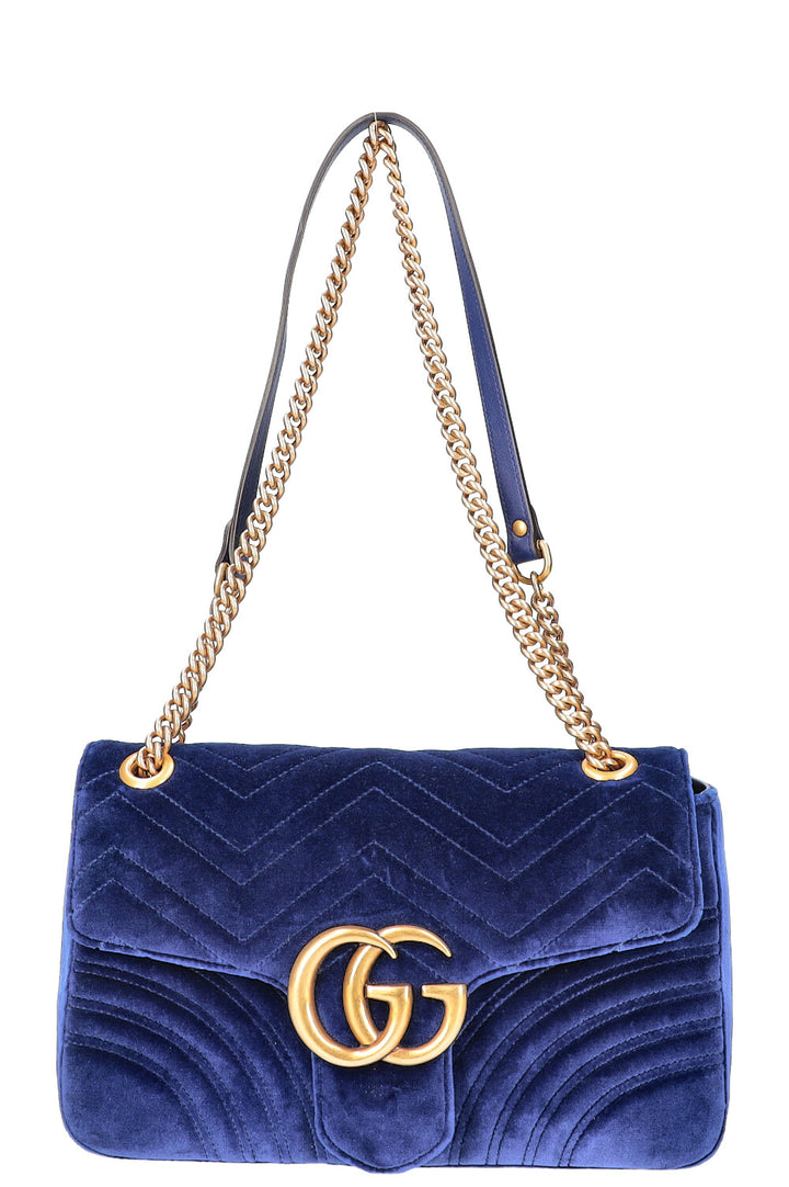 GUCCI Marmont Medium Bag Velvet Blue