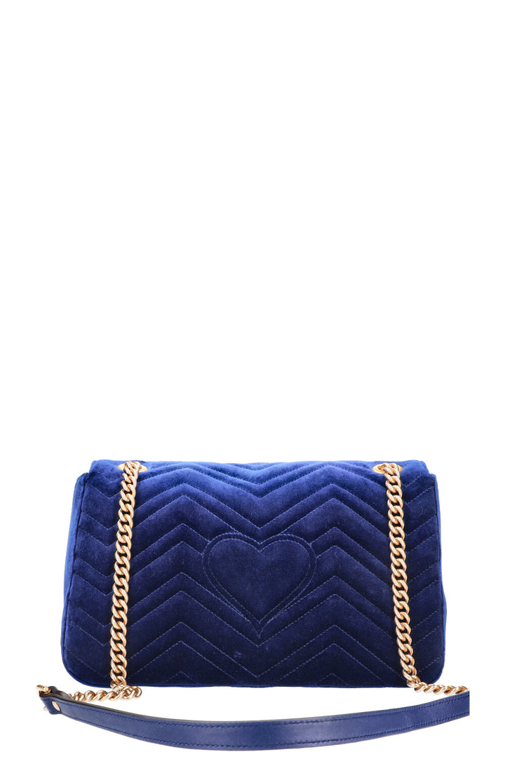 GUCCI Marmont Medium Bag Velvet Blue
