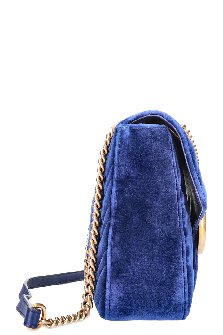 GUCCI Marmont Medium Bag Velvet Blue